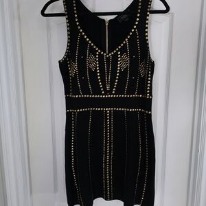 Belldini Black Dress with Gold Stud Accents
